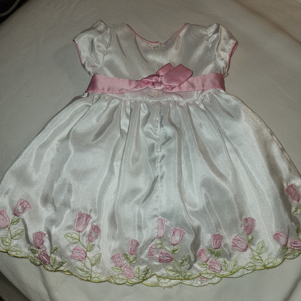 White Dress with Pink Accents - Picture 6 of 6